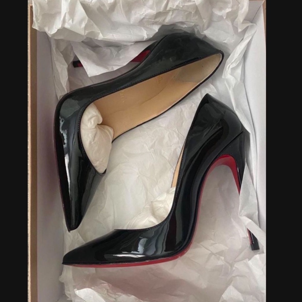 Christian Louboutin so Kate Black and Red Patent Heels - Picture 3 of 11